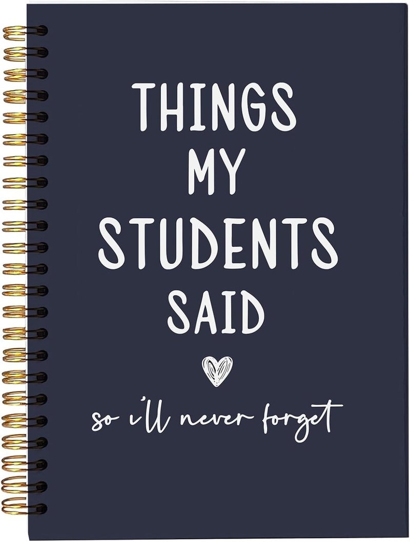 bitCNY Teacher Gift Spiral Notebook - Thank You Gift for Teacher, Teacher Appreciation Gifts, Keepsake Journal, Teacher Notebooks for School Supplies, Home & Office, Spiral Bound 5.5x8.3(Deep Blue) - Image 1